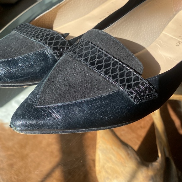 Black Pointed Jonak Paris Flat Shoes 39 - Picture 2 of 3